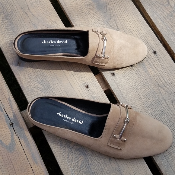 Charles David Suede Leather Classic Loafer Mule Itay - Picture 4 of 16